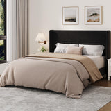Garvee Full Size Bed Frame with Wingback Headboard Velvet Upholstered Platform Bedframe Black - Black