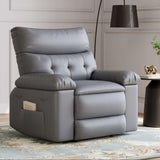 Garvee Oversized Recliner Chair - PU Leather Large Manual Recliner for Adults, Ultimate Comfort Lazy Boy with 1.5X Sponge Filling and Easy Recline Mechanism for Relaxation, Grey - Grey