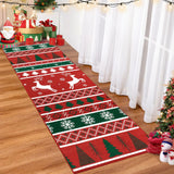 Garvee Christmas Runner Rug 2x8 Hallway Runner Rug Washable Rug Xmas Snowflake Rug Kitchen Floor Runner Stain-Resisitant Non Slip Soft Low Pile Long Carpet Throw Rug Laundry Room Living Room Bedroom - Red & Green