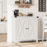 Garvee Small Storage Cabinet Farmhouse Sideboard Buffet Cabinet Rustic White 30x15.7x31.5 Inches - Rustic White.