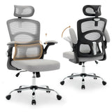 Garvee Office Chair Ergonomic Desk Chair with Adjustable Headrest and Wheels for Home Office Gaming Room, Grey Mesh, High-Back, 5'5"-6'2" - Grey