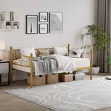 Garvee Twin Daybed With Trundle Metal Sofa Bed Frame For Living Room Bedroom Guest Room Space Saving Black - Gold