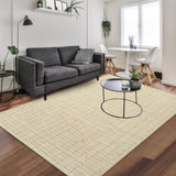 Garvee Area Rug 8x10 Washable Checkered Buffalo Plaid Non-Slip Low Pile Thin Rug for Living Room Bedroom Home Office Straw