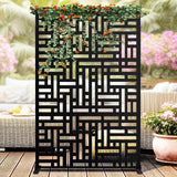 Garvee Metal Outdoor Privacy Screen 78"x48" Rustproof Steel Freestanding Fence Panel for Patio Garden Balcony