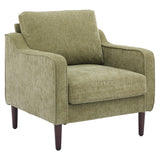 Garvee Mid-Century Modern Accent Chairs, Linen Fabric Armchair for Living Room, Office, Bedroom, Reading Spaces, Green, Compact Size - Linen | Green