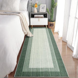 Garvee Entryway Bathroom Rug 2x6 Runner Non-Slip Soft Polyester Washable Low-Pile Green for Hallway Kitchen Bedroom - Green Border