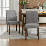 Garvee Upholstered Dining Chairs Set of 2, Button Tufted Parsons Chairs with Wood Legs, Modern Fabric Side Chairs for Dining Room Kitchen Farmhouse Hotel, Gray