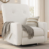 Garvee Nursery Recliner Chair 360° Swivel Rocking Glider Chair Adjustable Backrest Footrest Beige Compact Cozy