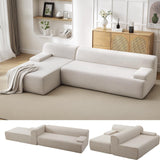 Garvee 107'' Modular Sectional Sofa Left Facing Chaise L-Shaped Boneless Couch Living Room Beige 5mm Wale Corduroy Fabric
