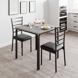 Garvee Dining Table Set for 2, Square Table and 2 Chairs, Space Saving Compact Dinette Set, Small Spaces, Kitchen Dining Room, 29.1 x 29.1 x 30 in, Gray - Grey