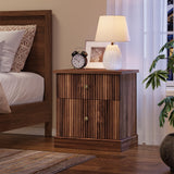 Garvee Modern Nightstand with Drawer - Spacious Storage, Mid-Century Style, Durable Wood, Bedroom Essential, Easy Assembly, Brown - Marrón