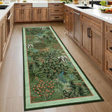 Garvee Jungle Rug 2x6 Kitchen Runner Rug Non Slip Washable Animal Print for Hallways Forest Green - Forest Green