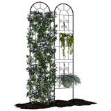 Garvee Decorative Garden Trellis Metal Black Rust-Resistant Robust Support for Vines Flowers Vegetables Balcony Terrace 140x30 cm