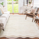 Garvee Scalloped 5x7 Washable Area Rug for Living Room, Bedroom, Kids Room, Cream, Modern Stain Resistant Non-Slip Low Pile Rug - Scalloped|Cream