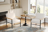 Garvee Mid Century Accent Chair Soft Teddy Upholstery Metal Legs Comfortable Lounge Armchair Living Room Bedroom Reception Areas