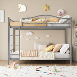 Garvee Bunk Bed Twin Over Twin With Ladder & Full Safety Guardrail, Heavy Duty Metal, Space-Saving Design, 400 LBS Capacity, Noise-Free, Easy Assembly