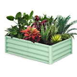 Garvee 6' X 3' X 1' Galvanized Raised Garden Bed, Outdoor Rectangular Metal Planter for Vegetables, Flowers & Herbs, Green - Green