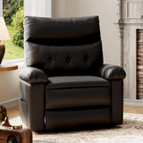 Garvee Oversized Recliner Chair PU Leather Manual Recliner for Adults Living Room Bedroom Spacious Comfortable Black