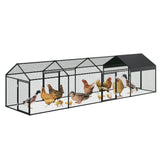 Garvee Large Metal Chicken Coop 160"x40"x40" Outdoor Run Rabbit Hutch Dog Kennel Black