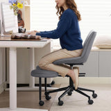 Garvee Ergonomic Kneeling Chair With Wheels & Lumbar Support, Adjustable Height, Wide Criss Cross Design, Meditation Yoga Chair for ADHD, Black - Grey