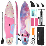 Garvee Inflatable Paddle Board 11FT Pink Turtle With Water Bag, PVC Material, Wide Stable Design, Non-Slip Comfort Deck