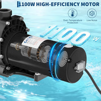 Garvee 1.5HP Pool Pump 1100W, 220V Swimming Pool Pump for Above Ground & Inground Pools, High Flow Copper Motor, Durable Thermoplastic Body with Strainer Basket