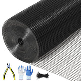 Garvee Hardware Cloth 1/2 in 48x100 ft 19 Gauge Galvanized Steel Mesh Black for Garden Poultry Tree Guard - Black