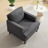 Garvee Modern Accent Chair Cozy Deep Seat Reading Nook Linen Upholstered Armchair Grey 30x34x32.4 inches