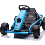 Garvee 24V Go Kart Car for Kids with 9Ah Battery and 2x300W Motors, Blue, Full Metal Frame, Nylon Drifting Wheels, 8.1MPH Speed - Blue