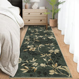 Garvee 2x6 Washable Kitchen Rugs Green Runner Rug Non Slip Low Pile Floor Carpet for Laundry Bathroom Indoor - Green