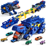 Garvee Dinosaur Car Set with 6 Alloy Cars, Blue Color, Durable Metal Material, Collectible Toys for Kids and Enthusiasts - Blue