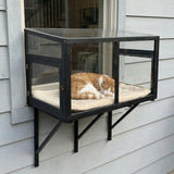 Garvee Wood Cat Window Box Catio Enclosure for Sunbathing Birdwatching Large 39.4"x22.5" Natural Wood