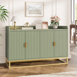Garvee 47.2" Fluted Sideboard With Storage Cabinet, Adjustable Shelves, Media Console Buffet Cabinet For Living Room, Kitchen, Entryway, Green - Green