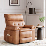 Garvee Oversized Wide Massage Recliner Chair, PU Leather Large Manual Recliner for Adults, Ultimate Comfort Lazy Boy with 1.5X Sponge Filling and Easy Recline Mechanism for Relaxation, Brown - Brown