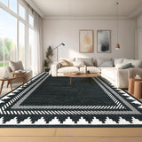 Garvee Washable 9x12 Area Rug Modern Solid Living Room Rug Non-Slip Stain Resistant Black - Classic Black