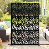 Garvee Paravent Outdoor Freestanding Privacy Screen Steel Windproof Decorative Metal Partition with Stand for Garden Terrace Indoor Outdoor