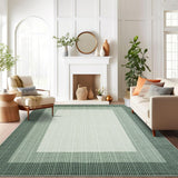 Garvee Area Rugs 9x12 Green Machine Washable Non Slip Stain Resistant Soft Geometric Carpet for Living Room Bedroom Dining Room - Green Border