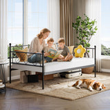 Garvee Twin Metal Daybed Without Trundle, Premium Steel Slat Support, Space Saving Sofa Bed, Black, 78.8x41.6x37.2 inches