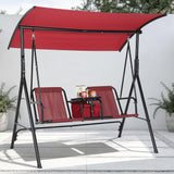 Garvee Outdoor Porch Swing With Adjustable Canopy, Comfortable Outdoor Seating, Durable, Weather-Resistant, Adjustable Shade