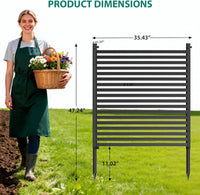 Garvee Outdoor Privacy Fence Panels Metal Rustproof No-Dig Design Decorative Pattern Connectable for Yard & Flower Bed 48"x71" Black