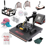Garvee Heat Press Machine 15x15, 8 In 1 Heat Press with Shirt, Mug, Hat, Plate, Bag Accessories, Black - Black