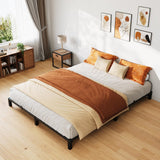 Garvee 6 Inch Full Bed Frame Heavy Duty Metal Platform Bed Frame No Box Spring Needed Tool-Free Assembly Supports 800 Lbs Black