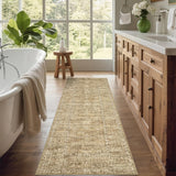 Garvee Vintage Kitchen Rugs Washable Non Slip Runner 2x6 Beige Floral Print for Entryway Bedroom Bathroom - Beige