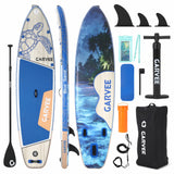 Garvee Inflatable Paddle Board 11FT PVC Purple Turtle with Water Bag, Wide Stable Design, Non-Slip Comfort Deck