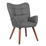 Garvee Modern Dining Room Chairs Mid Century Upholstered Kitchen Chairs Dark Grey Solid Wood Legs - Dark Grey