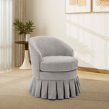Garvee Vanity Stool Upholstered Tall Back Arm Chair with Side Pockets for Makeup Room Bathroom, 24.41x18.89x27.95 in, Pastel Color - Grey