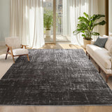 Garvee Washable 8x10 Area Rugs Modern Abstract Non Slip Low Pile Carpet Black Grey for Living Room Bedroom Dining Room Office Apartment - Black Grey