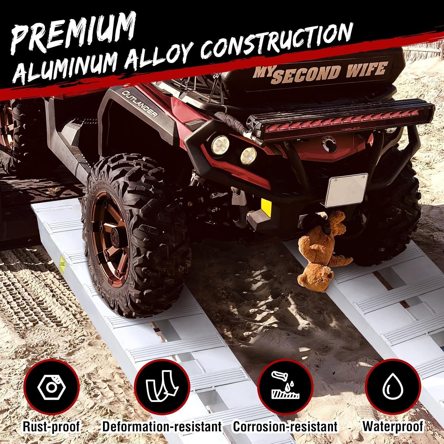 Garvee 72x15 Inch Aluminum Trailer Ramps 6000lbs Aluminum Ramps with Hook Ends, Loading Ramps for ATV Truck Motorcycle Lawn Mower Snow Blower 2pcs