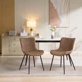 Garvee Padded Dining Chairs 2-Pack PU Leather Metal Legs Mid-Century Style Comfortable Backrest Sturdy 150kg Capacity Black - Braune Diamantform