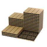 Garvee 27-Pack Plastic Interlocking Deck Tiles, Outdoor Patio Flooring, 12"x12", Teak, Waterproof, Durable, Easy Install - Teak-1